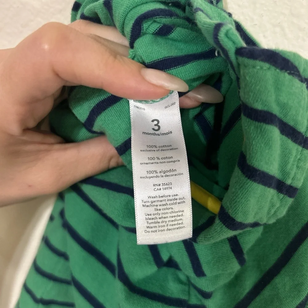 Carter's Green and Black Striped Bodysuit